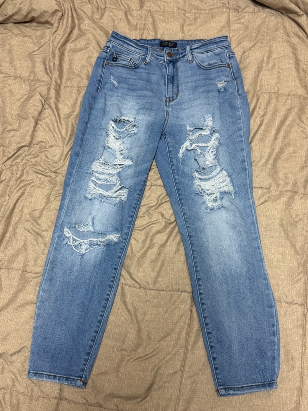 Judy Blue Distressed Boyfriend Jeans Relaxed Fit 5 27